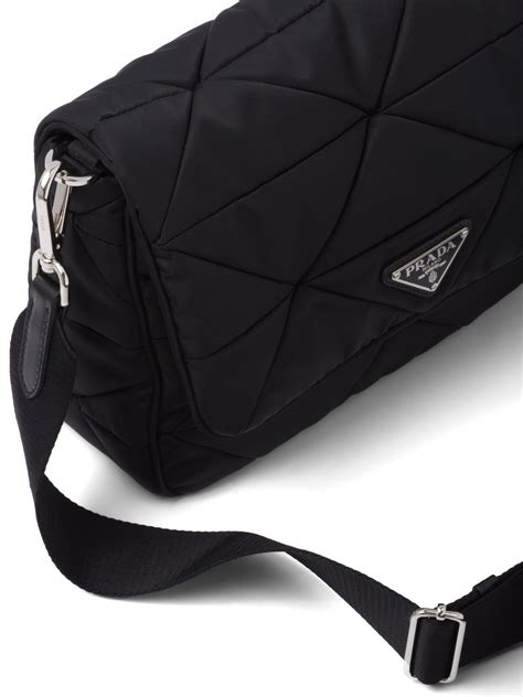 prada black nylon bag blue|Prada padded nylon shoulder bag.